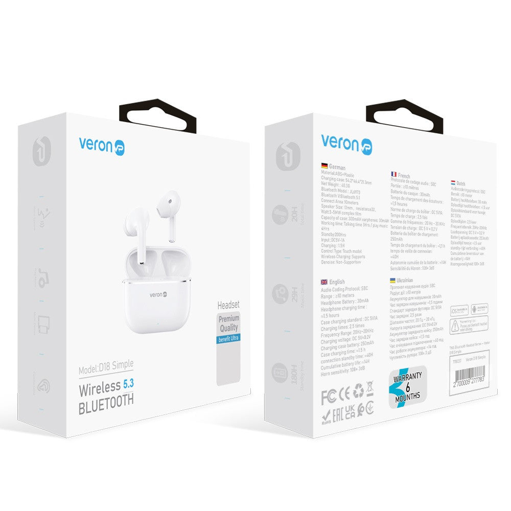 TWS Bluetooth Headset Veron – Veron D18 Simple