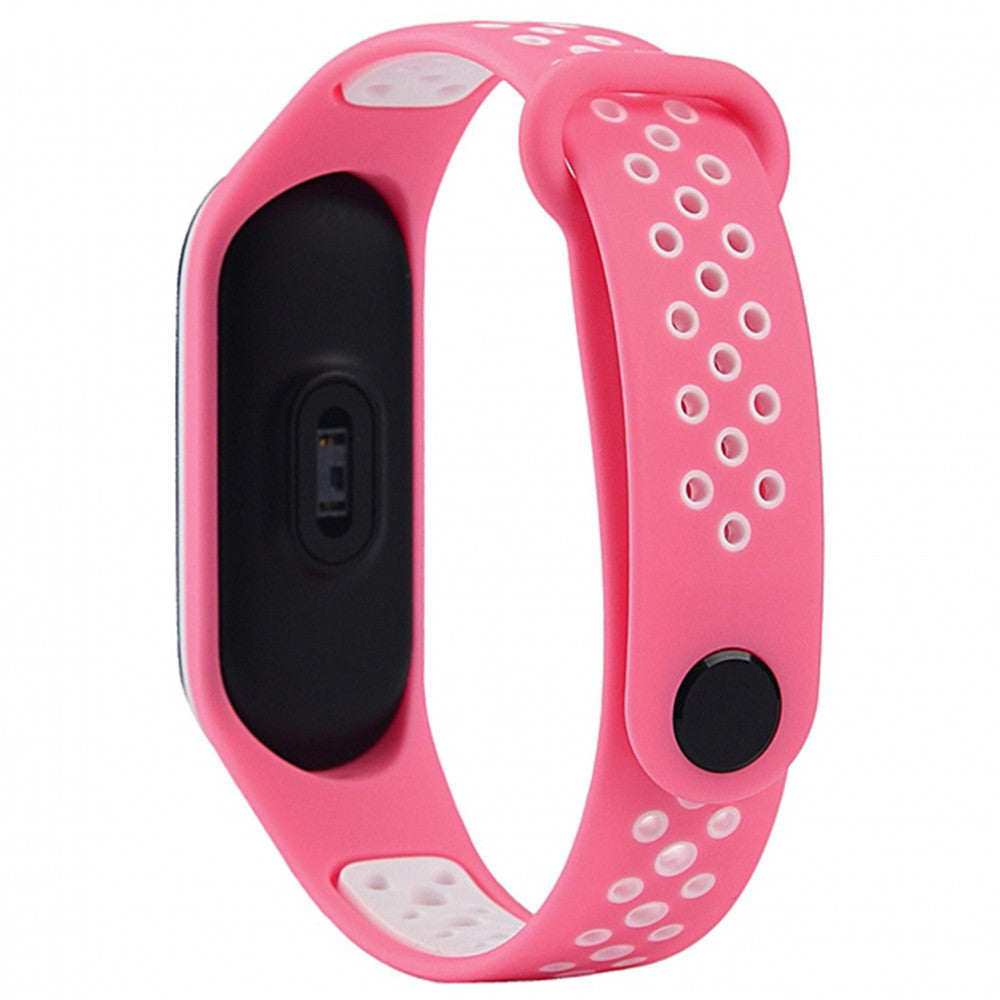 Ремінець Silicone Sport Nike Xiaomi Mi Band 5 6 — Pink & White