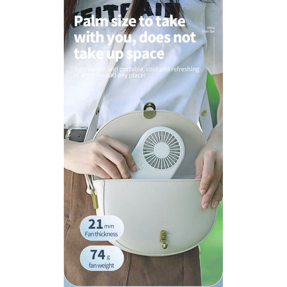 Портативный мини вентилятор N12-B - 800 mAh — White