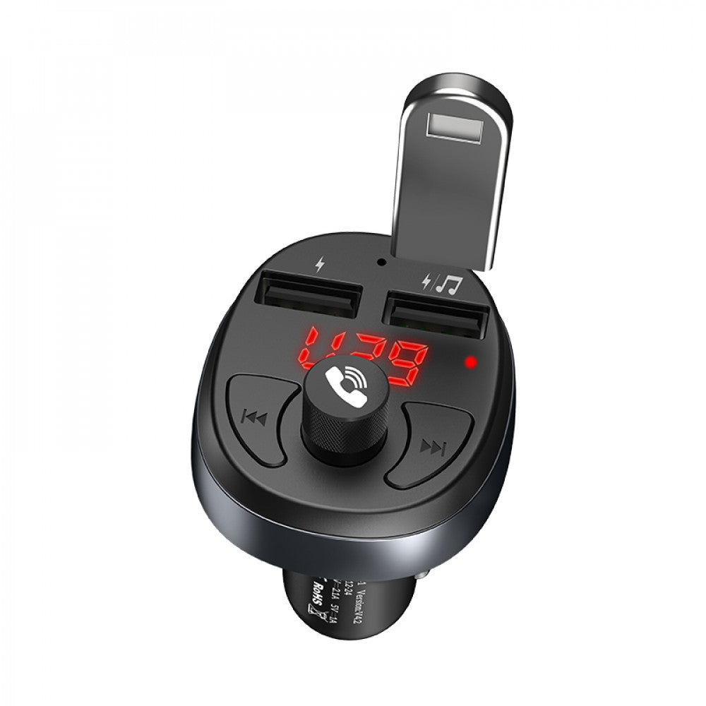 Fm Transmitter MP3 | Car Charger | 2.4A | 2U – Hoco E41 – Black