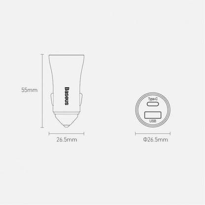 Car Charger 40W 1U 1C USB C Cable (1m) Baseus (TZCCJD-0G) Golden Contactor Pro Quick Charger Dark Gray – TZCCJD-0G Dark Gray