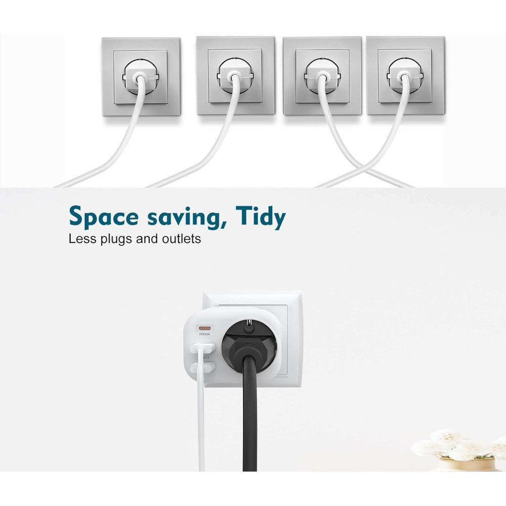 Network adapter 20W PD QC3.0 2U 1C — Earldom ES-SC18