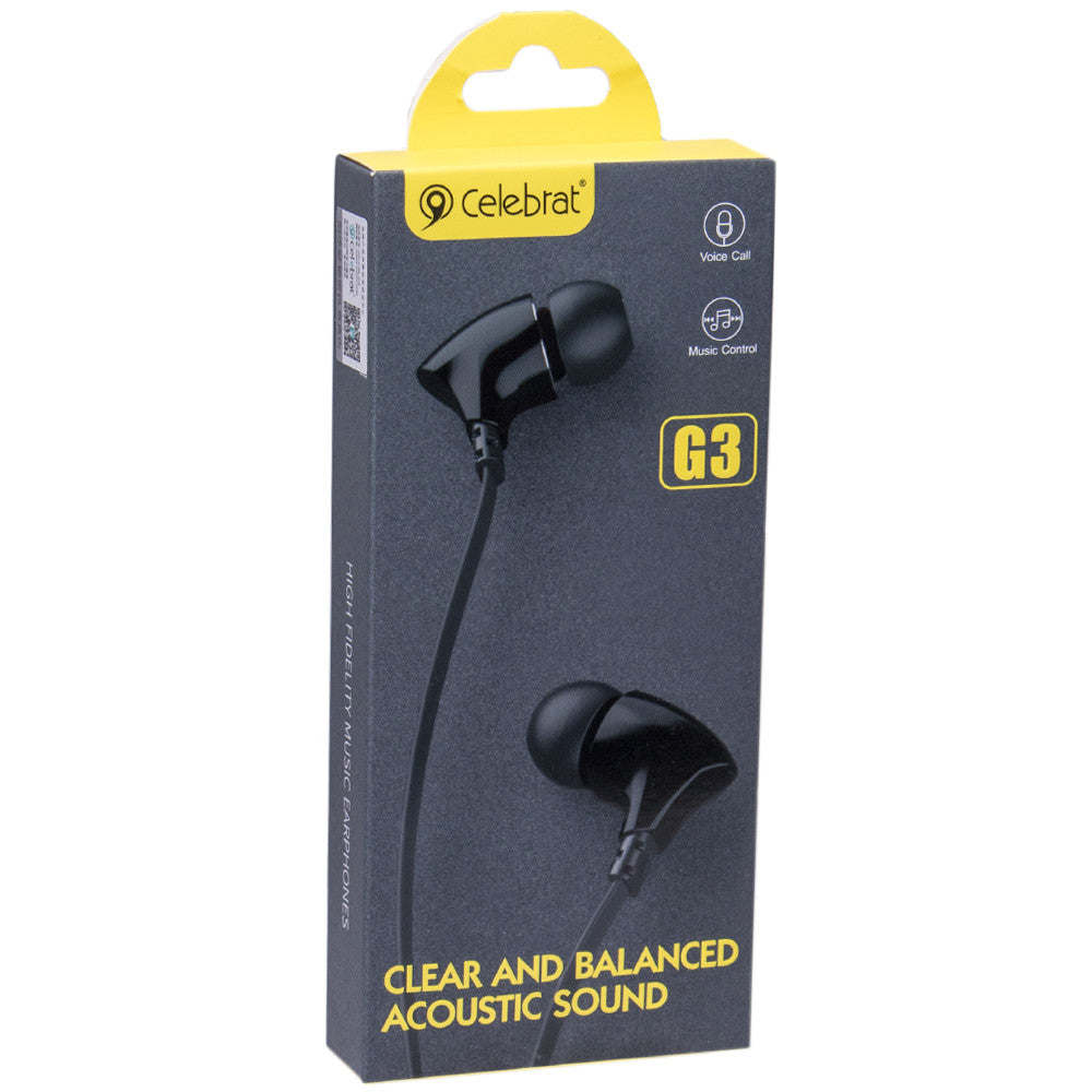 Headphones with microphone 3.5mm Celebrat G3 – Black