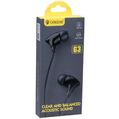 Headphones with microphone 3.5mm Celebrat G3 – Black