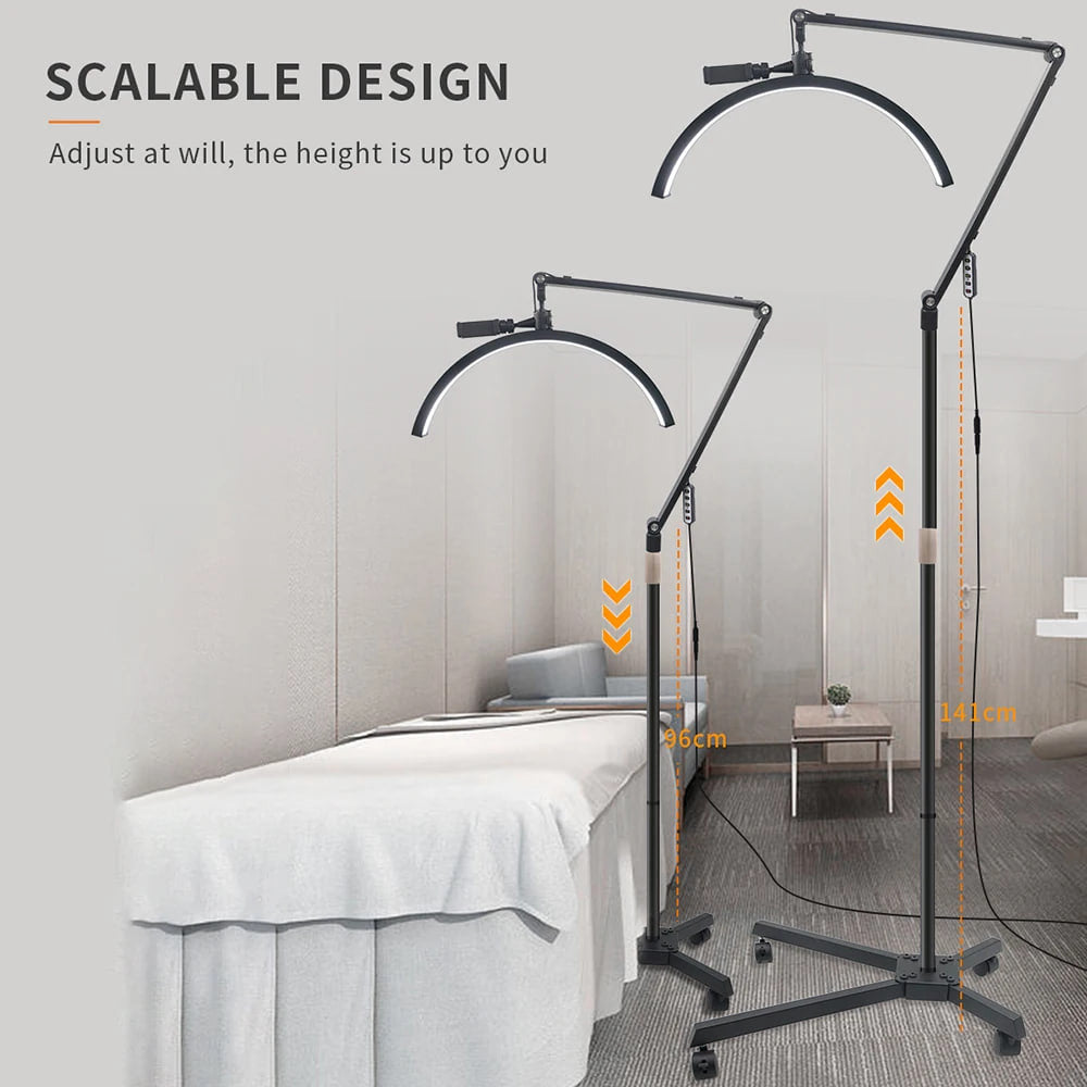 Shadowless LED crescent lamp HD-M50X 36W color 3200-5600K 50cm light:238 138-180cm Alloy lamp head+metal support