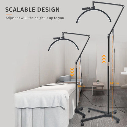 Shadowless LED crescent lamp HD-M50X 36W color 3200-5600K 50cm light:238 138-180cm Alloy lamp head+metal support