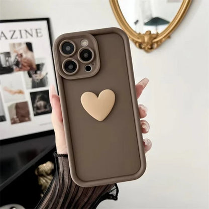 Накладка Чехлы Beige heart silicon Case — iPhone 13