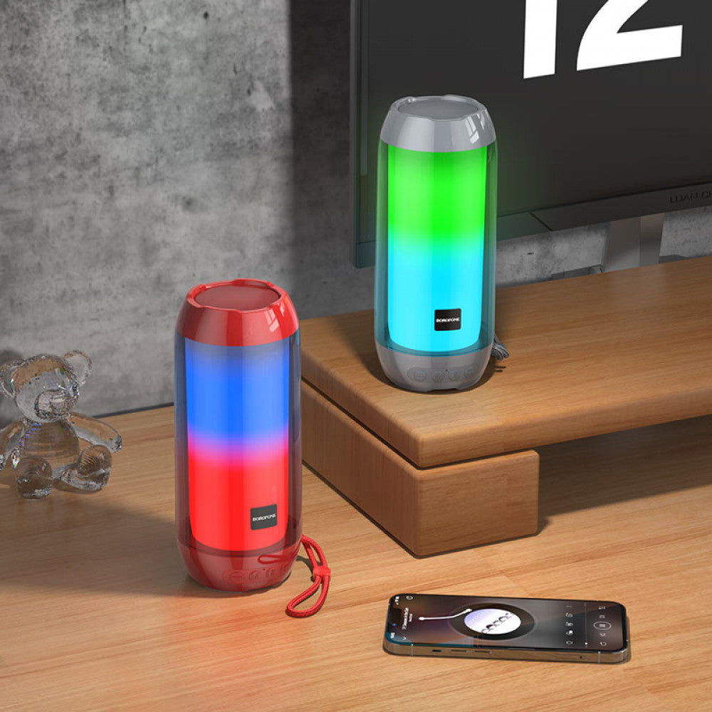 Portable speaker Borofone BR25 Crazy sound colorful luminous — Gray
