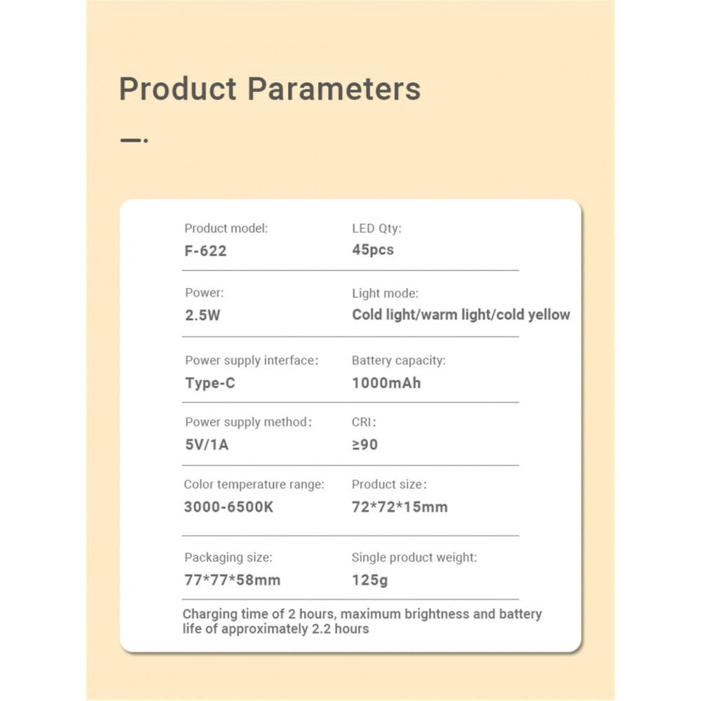 Селфи вспышка аккумуляторная F-622  с MagSafe и прищепкой