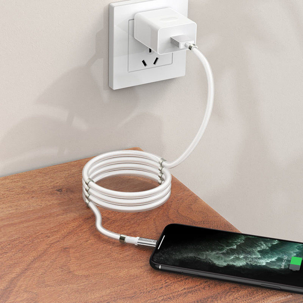 Lightning cable 2.4A (1m) Hoco U91 Magnetic – White