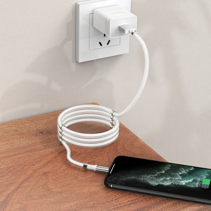 Lightning cable 2.4A (1m) Hoco U91 Magnetic – White