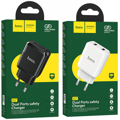 Home Charger 2.1A 2U Hoco N7 – Black