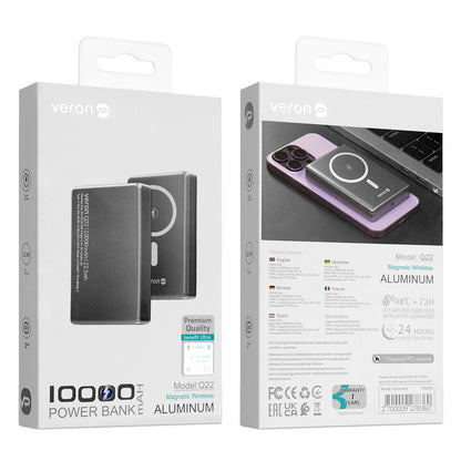 Magsafe Power Bank 10000 mAh | 22.5W — Veron Q22 with magnetic fast charging USB C