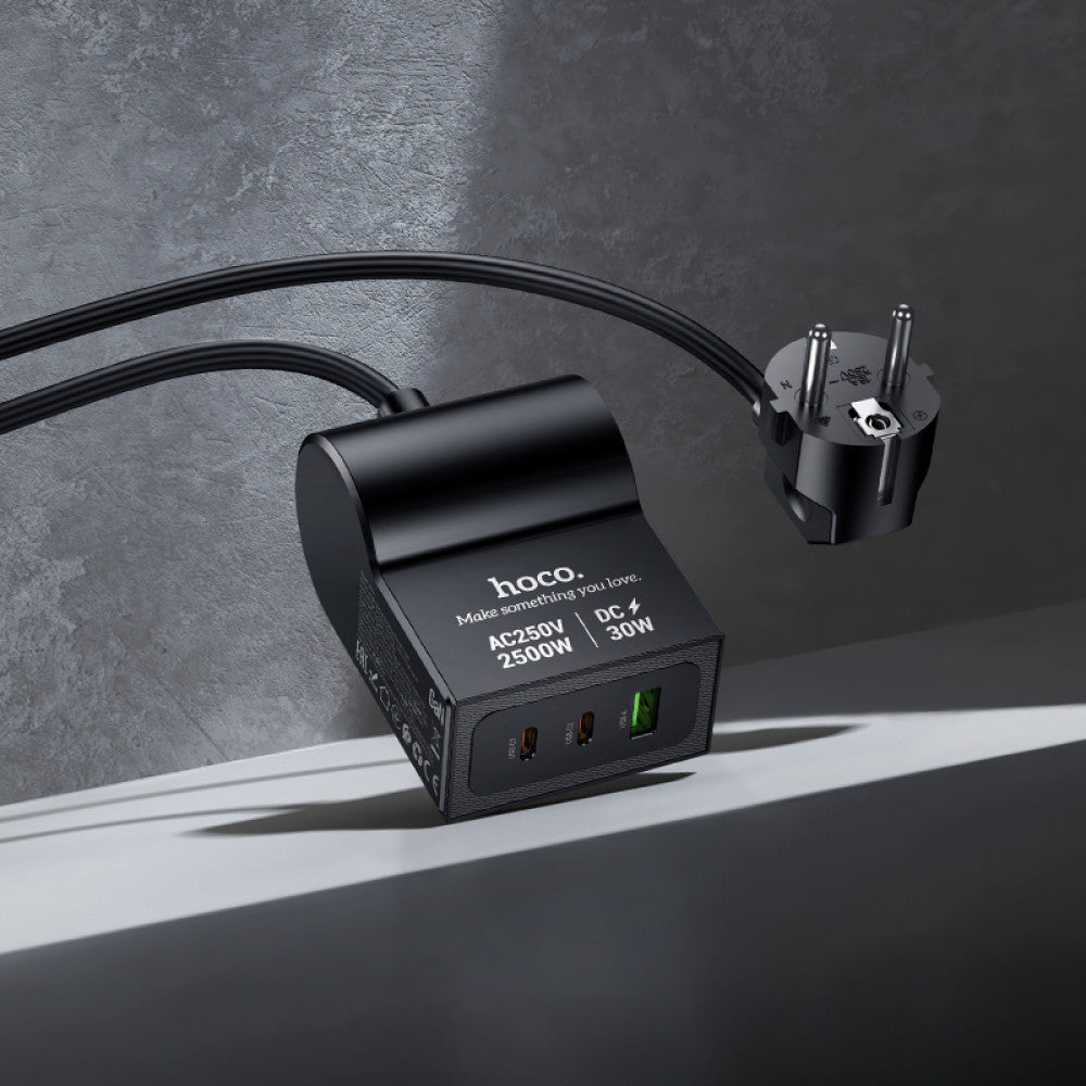 Мережевий фільтр 2500W 1U | 1P | 2C 30W | 1.5m — Hoco AC33
