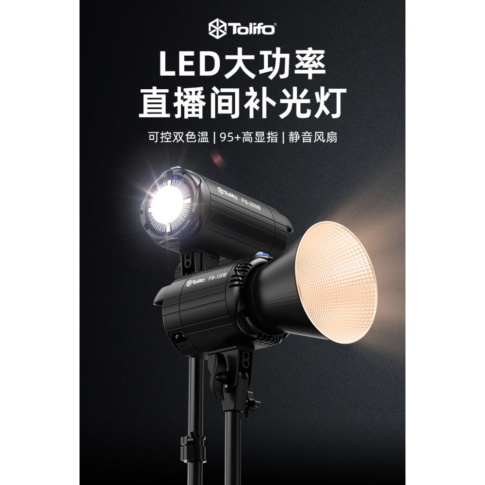 Set spherical softbox + spotlight + tripod 2.8 m Tolifo LED FS-200B 220W 2700-6500k 95+