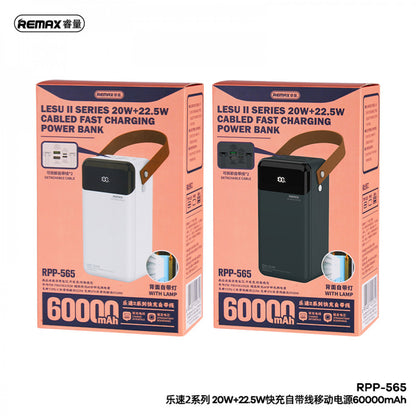 Power Bank 60000 mAh – Remax RPP-565 20W+22.5W Fast charging – Gray