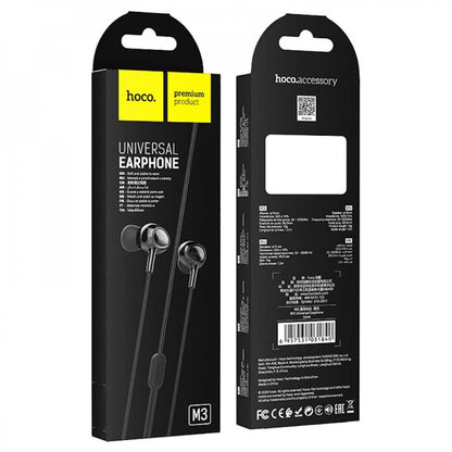 3.5mm Earphones With Mic Hoco M3 – Black