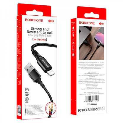 Lightning Cable 2.4A (1m) Borofone BX54 — Black