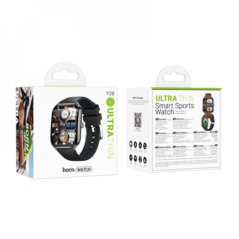 Smart Sports Watch (Call Version) Hoco Y28 — Black