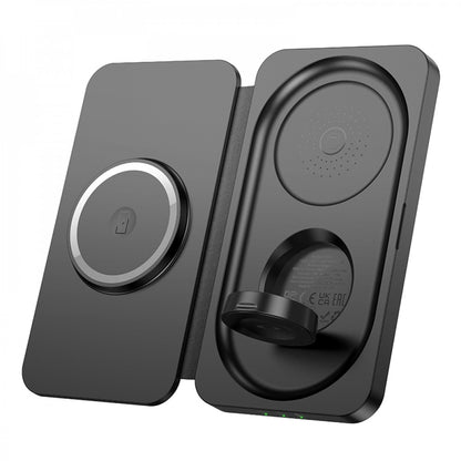 Magnetic Wireless Charger 3 in 1 – Hoco CQ13 – Black