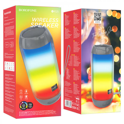 Portable speaker Borofone BR25 Crazy sound colorful luminous — Gray
