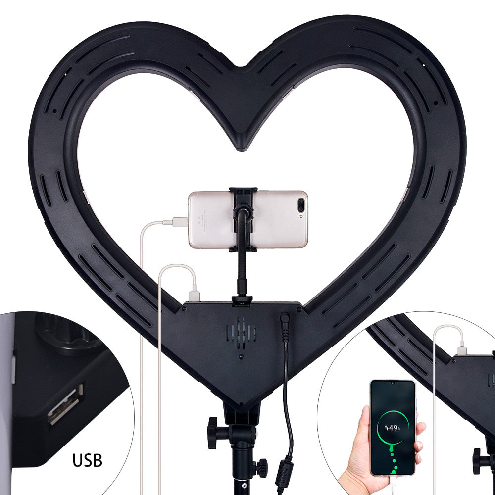 Heart Shaped Light RGB LED 48 cm 19" 268 Lights 68 RGB ZB-48