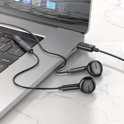 Type C headphones with microphone Borofone BM71 Light Song – Black