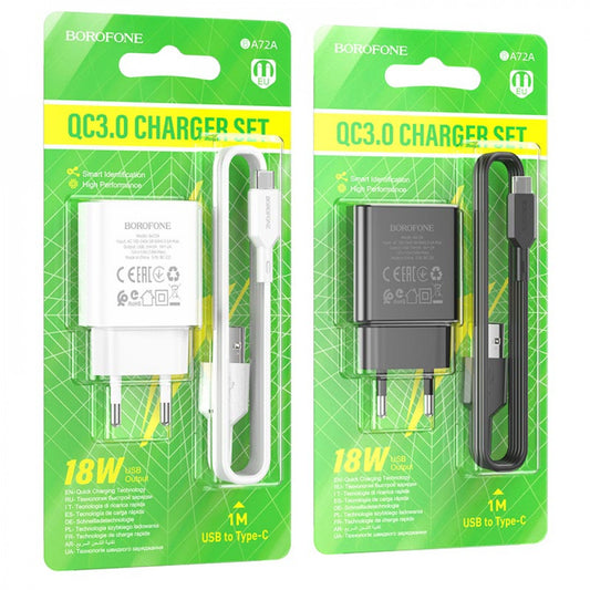 Home Charger | 18W | 1U | USB| — Borofone BA72A — Black