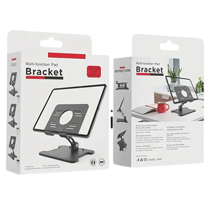 Phone &amp; Tablet Stand – Desktop Biaxial Foldable Metal Gray K-605