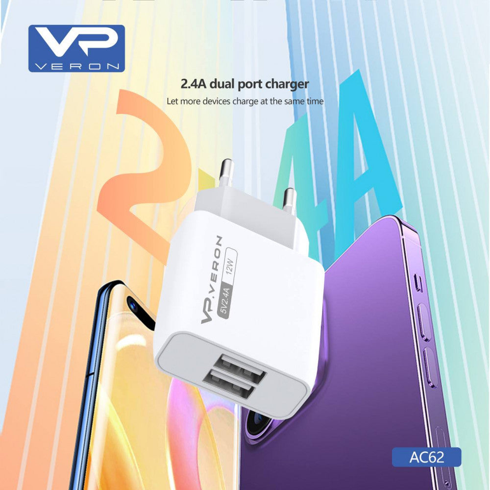 Home Charger 2.4A 2U Veron AC62