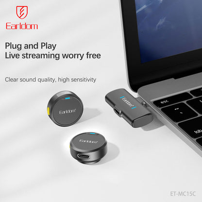 Беспроводной микрофон для телефона USB C — Earldom ET-MC15C