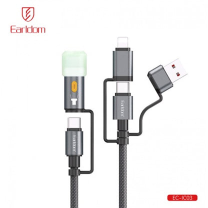 Led Lightning Cable 6 in 1 ( USB, L, С ) 60Watt (1.2m) — Earldom EC-IC03
