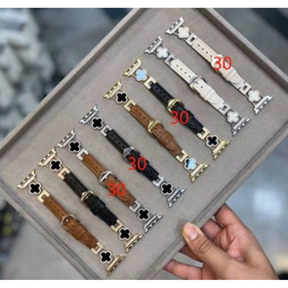 Ремінець Leaf clover Apple Watch 38 mm 40 mm 41 mm — Silver&Black
