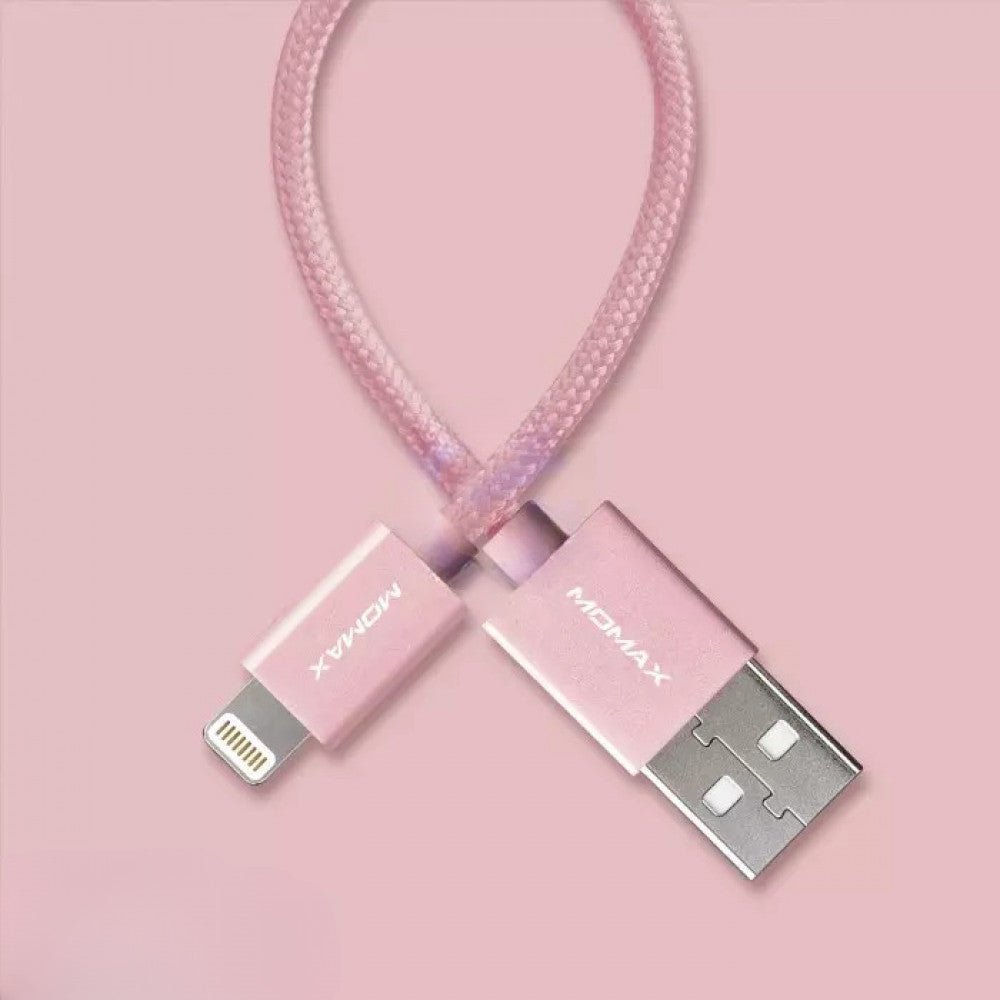 Lightning Cable 2.4A (0.18m) Momax DL5 — Rose