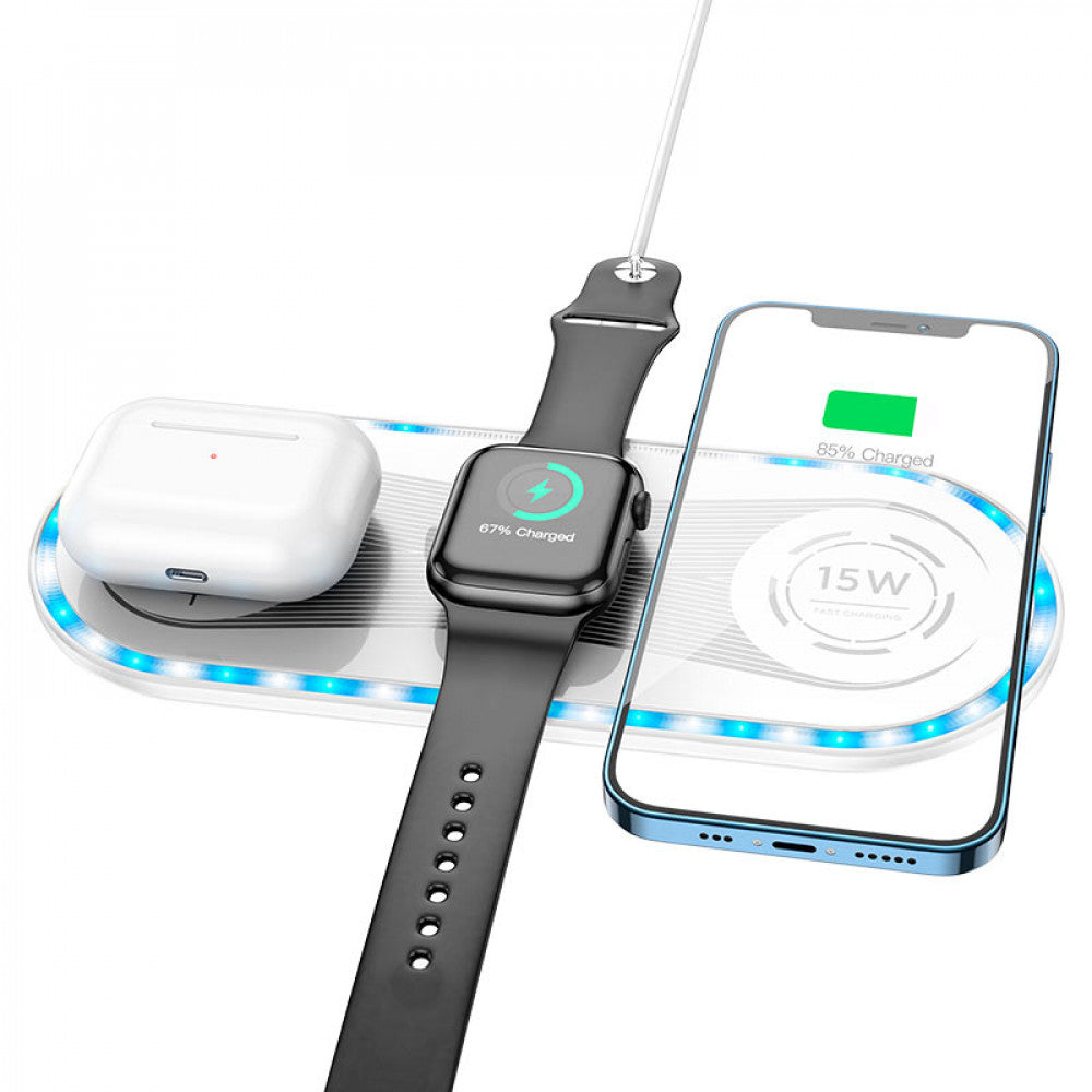 Wireless Charger 3 in 1 – Borofone BQ14 – White