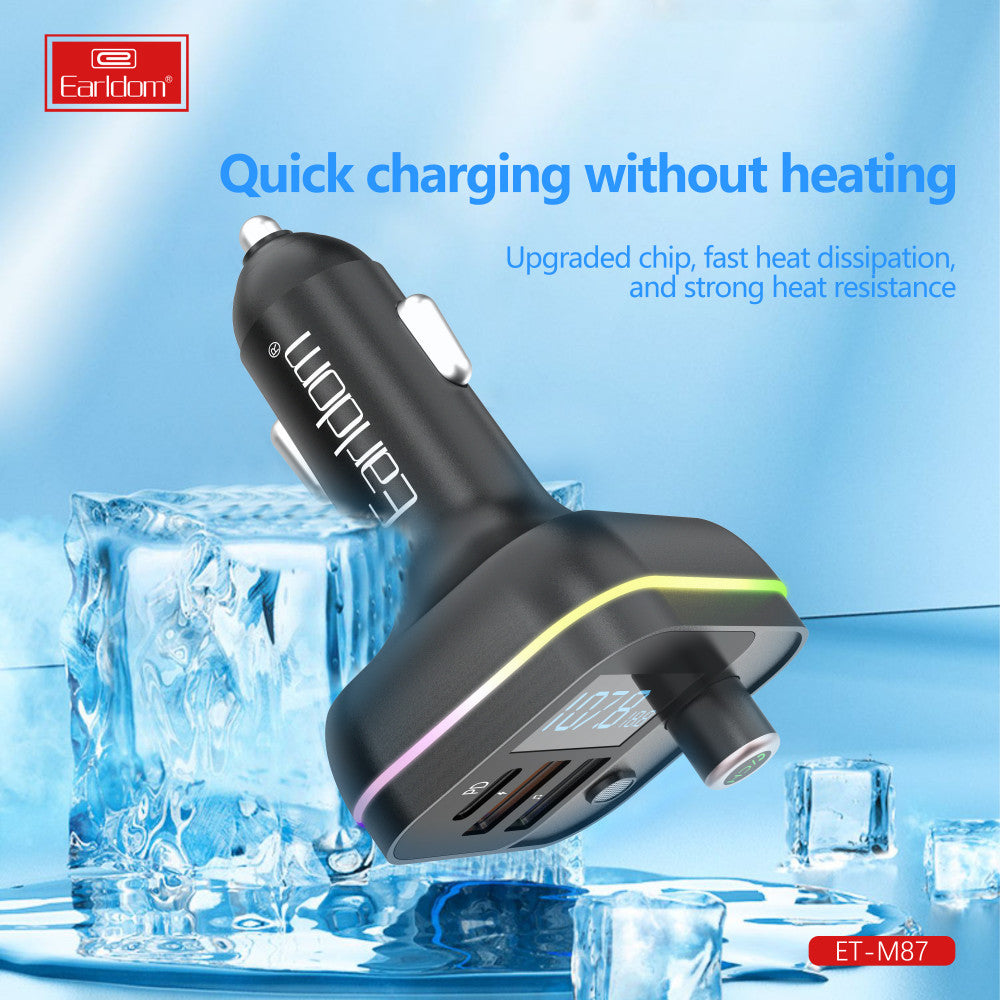 Fm Modulator MP3 | Car Charger | 3.1A | 2U | 1C - Earldom ET-M87