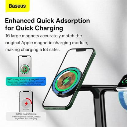 Magnetic Wireless Charger 20W Baseus (WXTE000101) Swan 3-in-1 – WXTE000101 Black