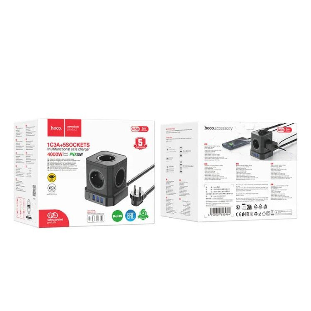 Life filter 3U | 5P | 1C | 1.5m - Hoco NS8