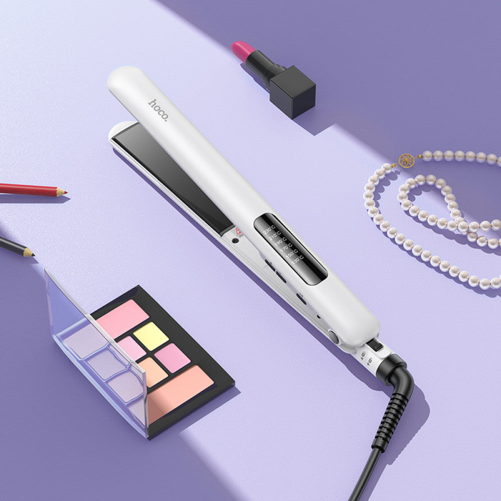 Straightener for straight and curly hair Hoco HP40 - White