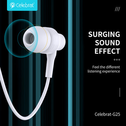 Headphones with microphone 3.5mm Celebrat G25 – Black