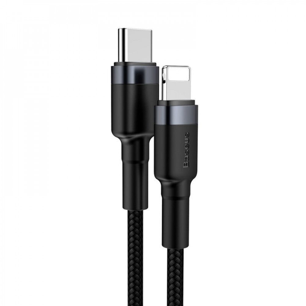 USB C to Lightning Cable 20W PD (1m) Baseus (CATLKLF) Cafule Series – CATLKLF-G1 Gray &amp; Black