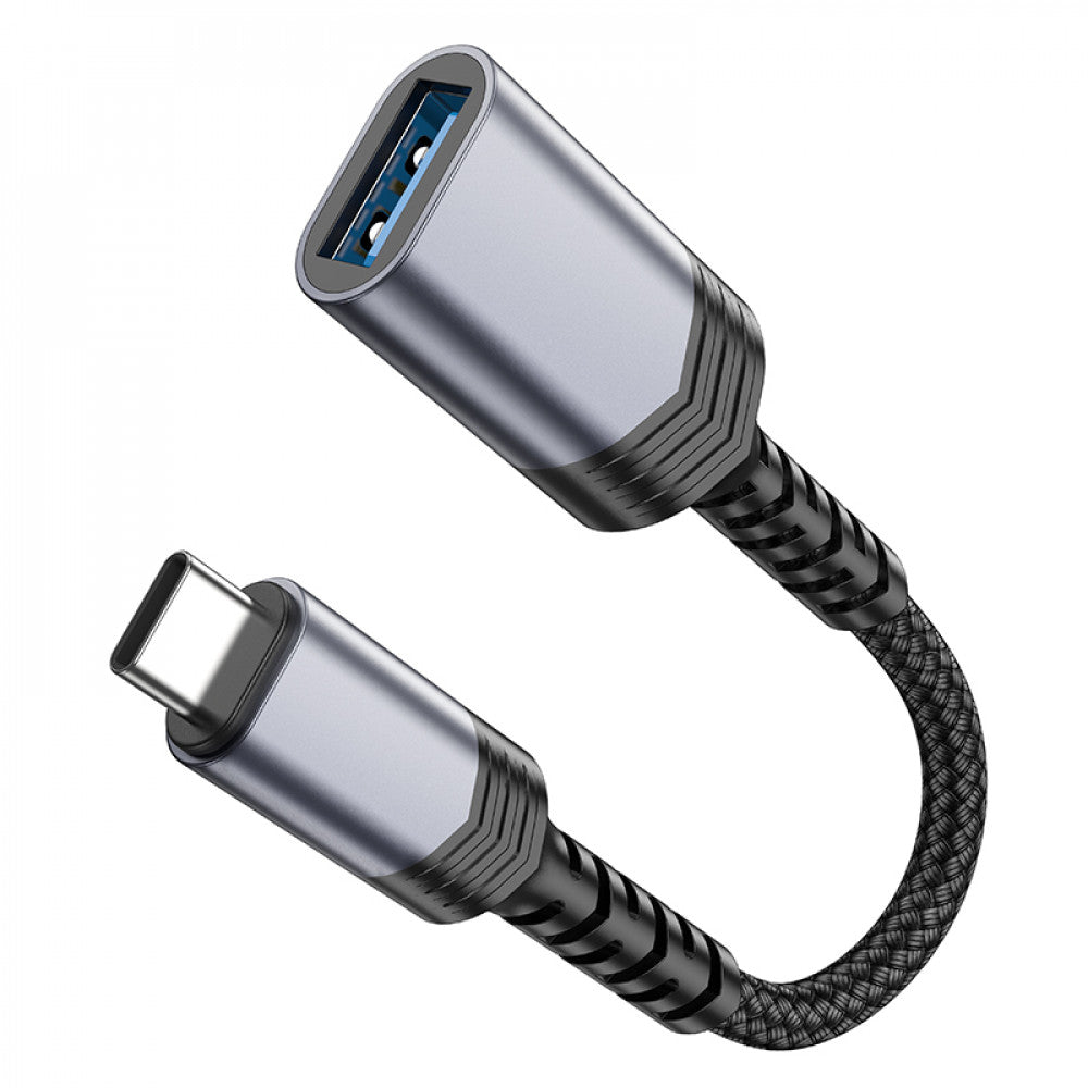 Adapter OTG USB C To USB Hoco UA24 – Metal Gray