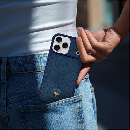 Polo Knight Leather Case iPhone 17 Pro Max — Titanium Grey