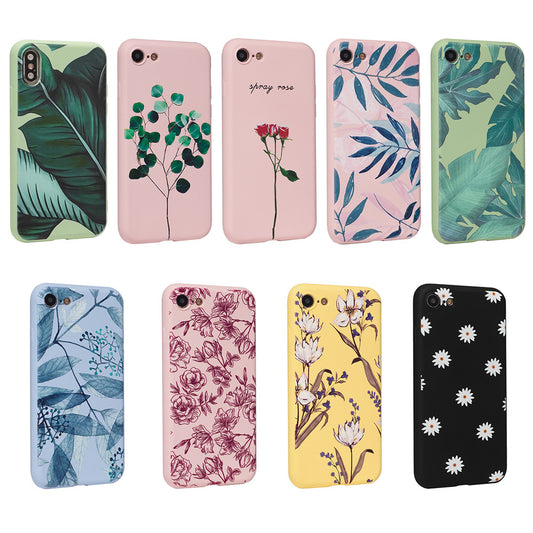 Cover Cases Flowers Series Silicone Matte Case iPhone 7; 8 — Design 1