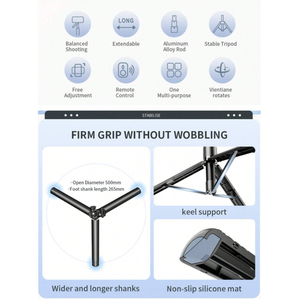 Monopod Tripod | 2.02m | — C08 | Button Bluetooth |