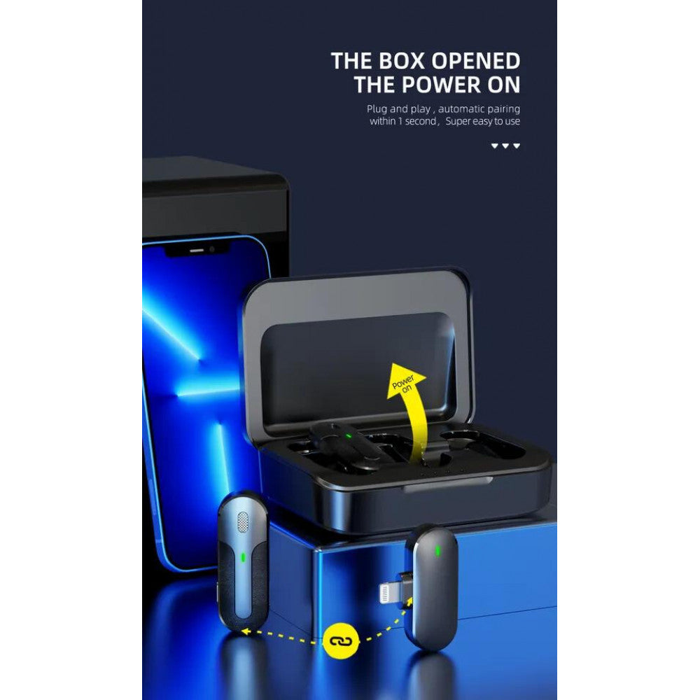 Wireless microphone for phone Lightning Veron M8-2L with charging case