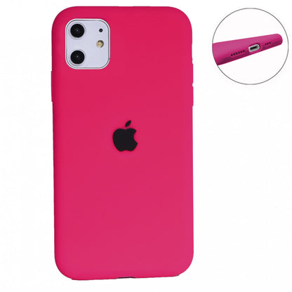 Original Silicone Case Full Size iPhone 11 – Neon Pink