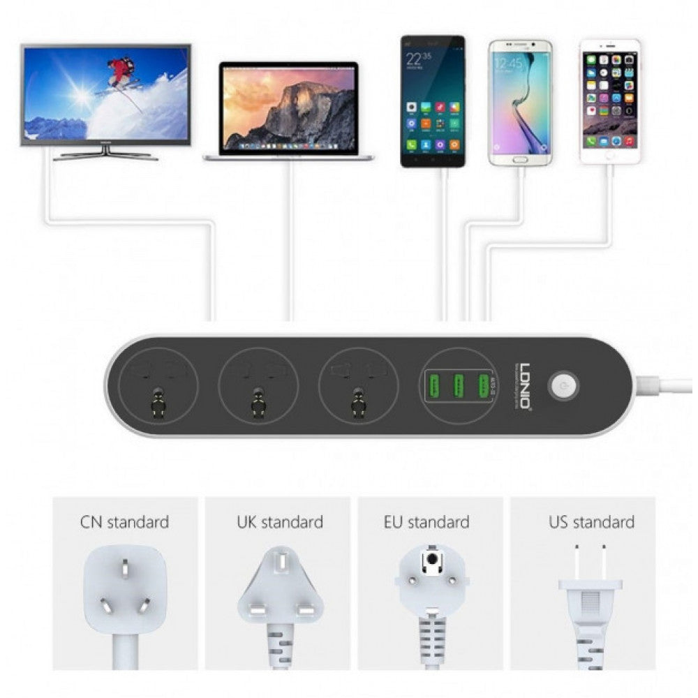 Life filter 3U 3P 3.1A 1.6m Ldnio SC3301