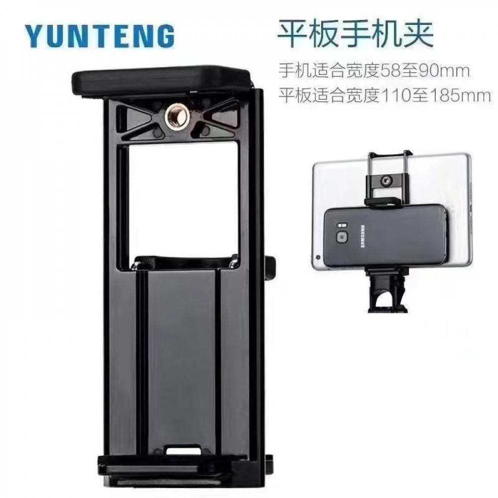 Universal holder-clamp for phone and tablet on tripod and monopod tablet clamp