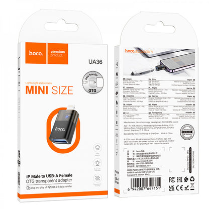 Adapter Lightning To USB 2.0 — Hoco UA36 — Black